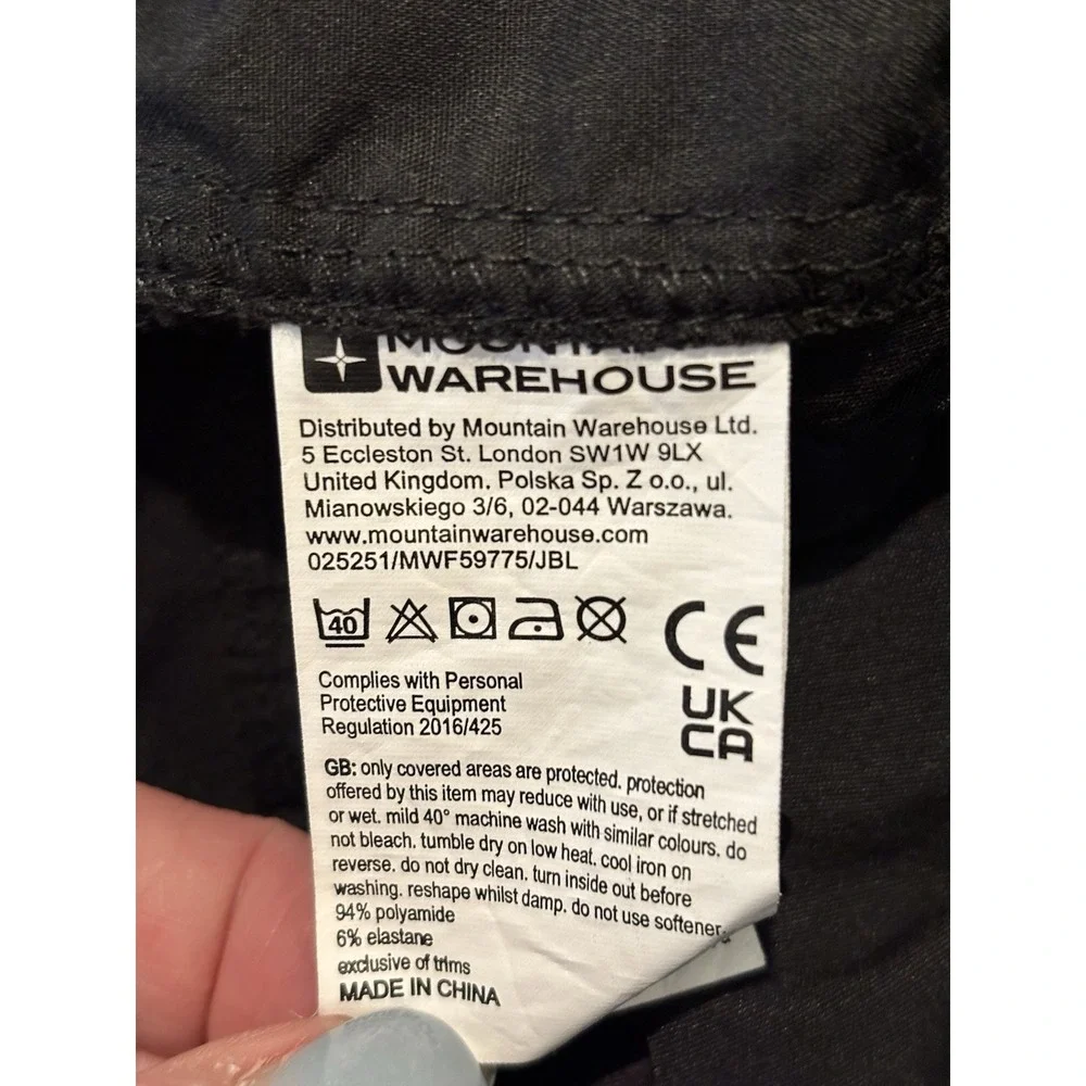 MOUNTAIN WAREHOUSE Mens 40x30.5‎ Straight Cargo Pants Black Stretch Gorpcore